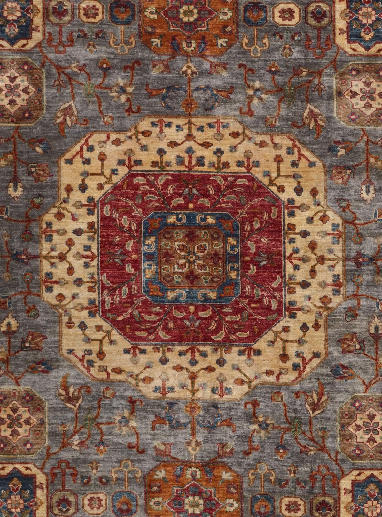 6' 9 x 9' 9 Hand Knotted Mamluk Ziegler Rug