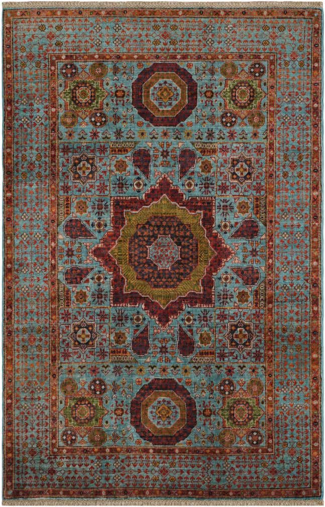 3' 11 x 6' 1 Hand Knotted Mamluk Ziegler Rug
