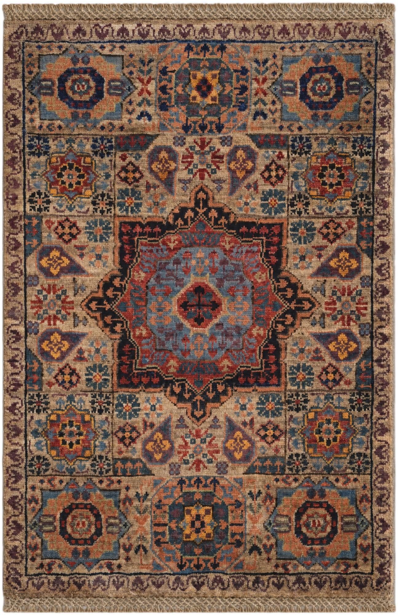 2' x 3' Hand Knotted Mamluk Ziegler Rug