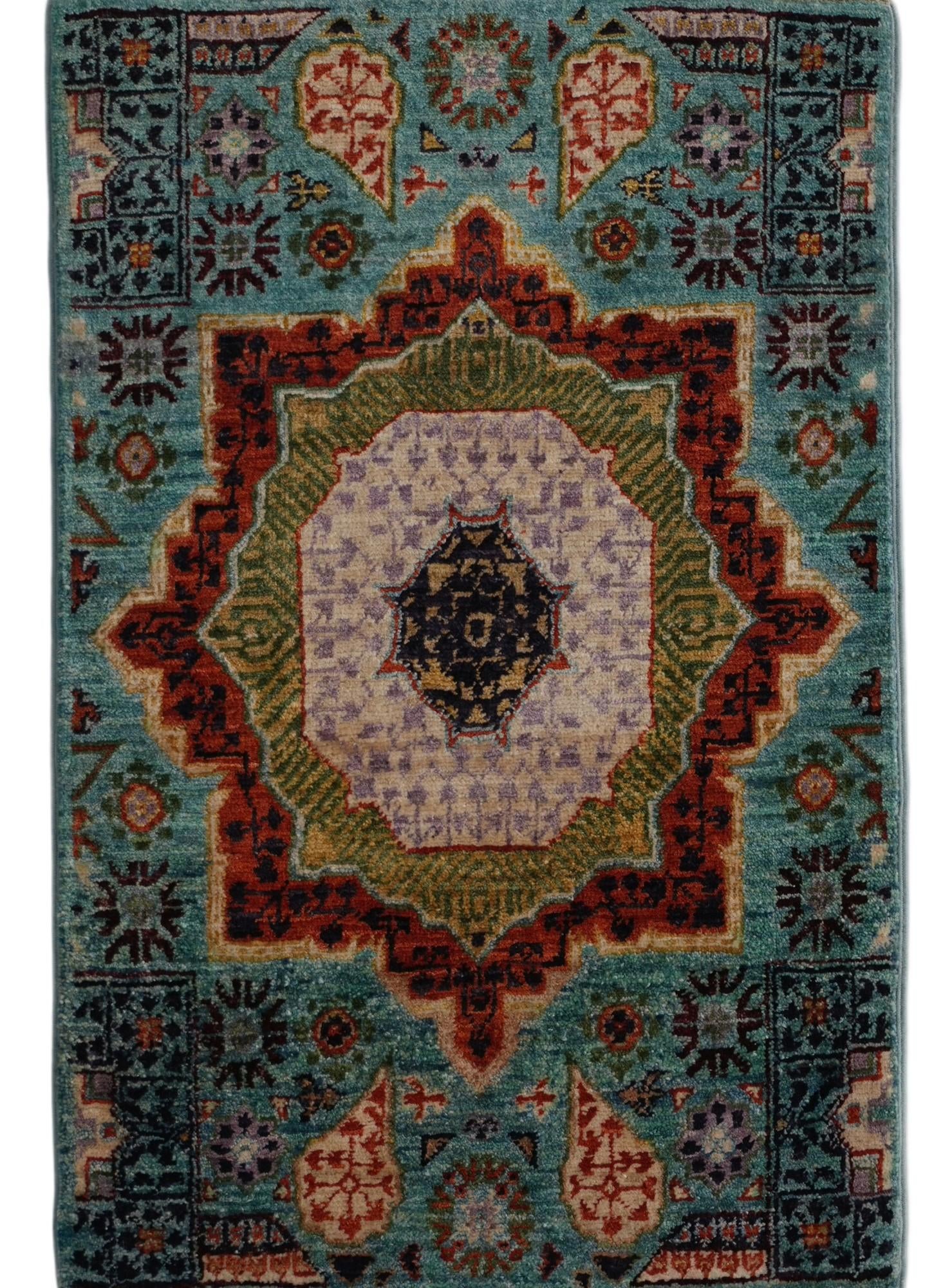 1' 11 x 2' 11 Hand Knotted Mamluk Ziegler Rug