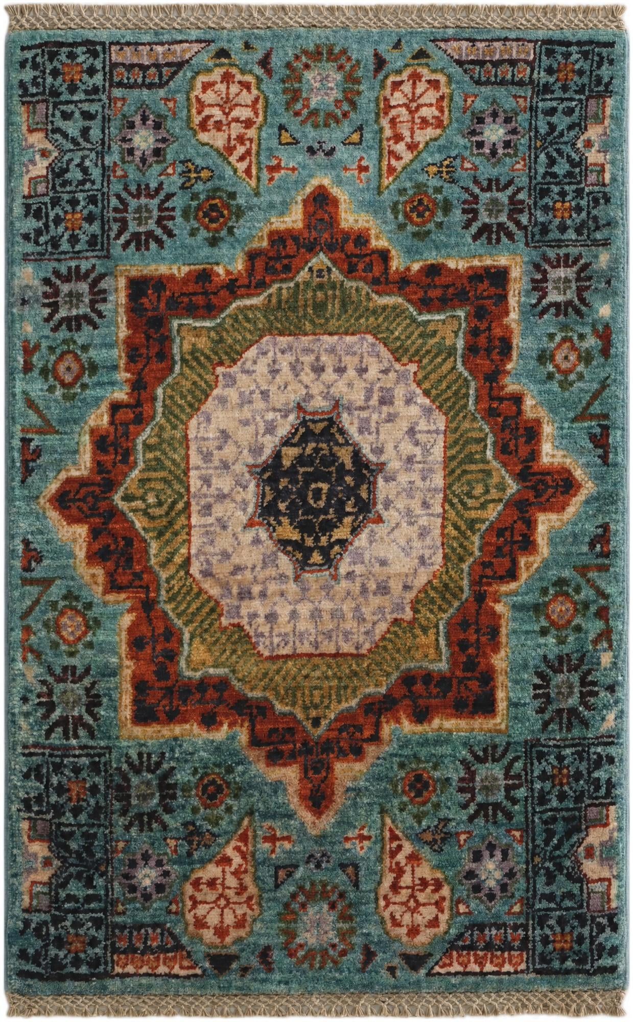 1' 11 x 2' 11 Hand Knotted Mamluk Ziegler Rug