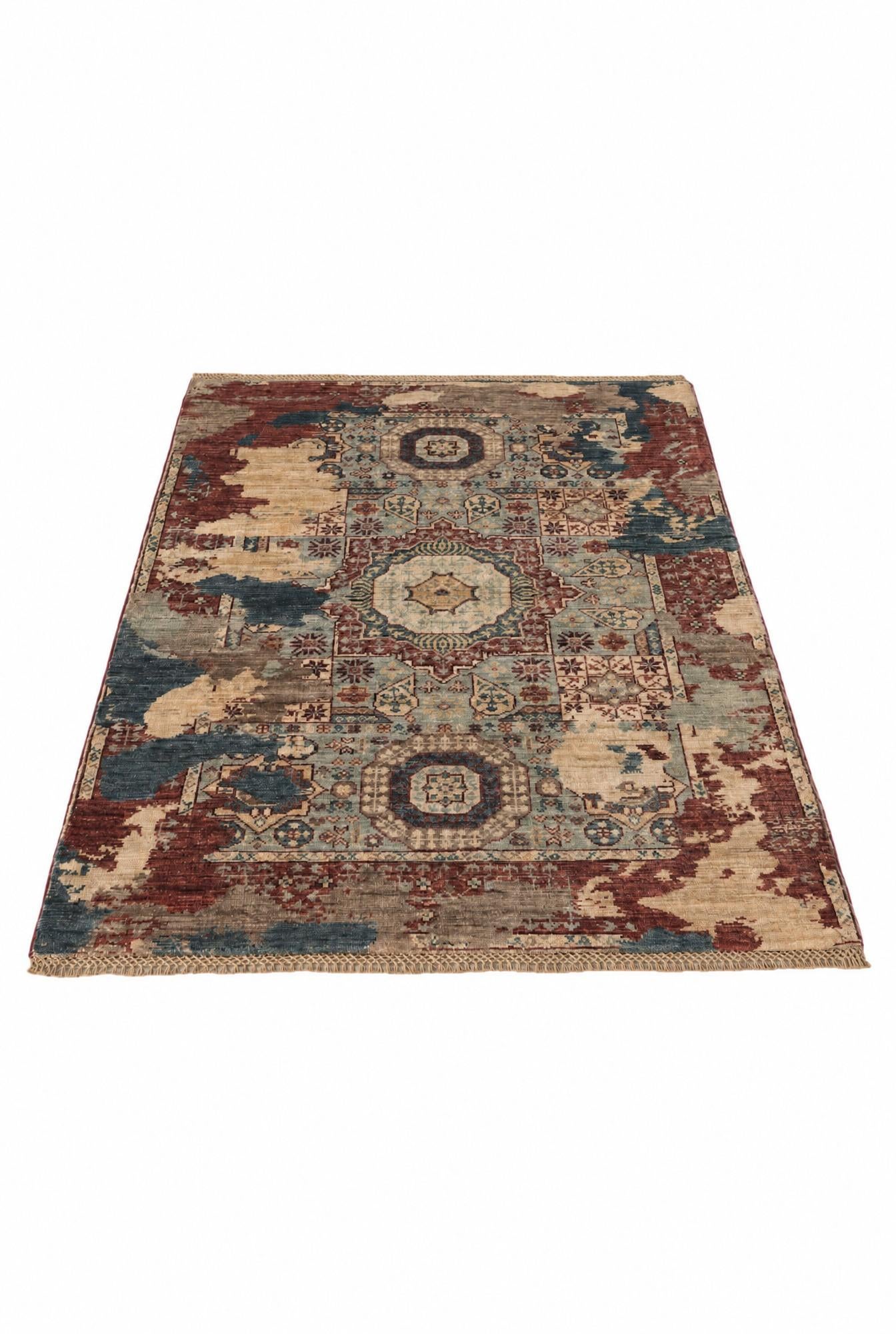 3' 6 x 4' 11 Hand Knotted Mamluk Ziegler Rug