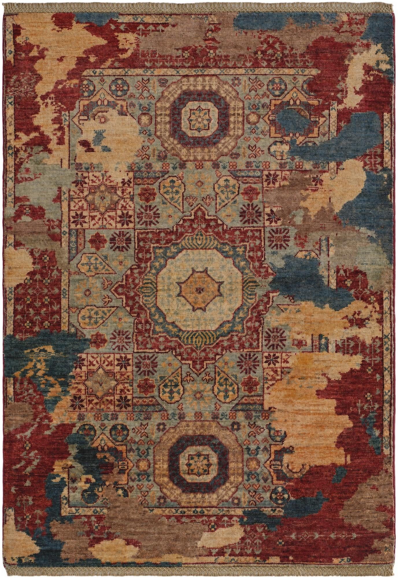 3' 6 x 4' 11 Hand Knotted Mamluk Ziegler Rug