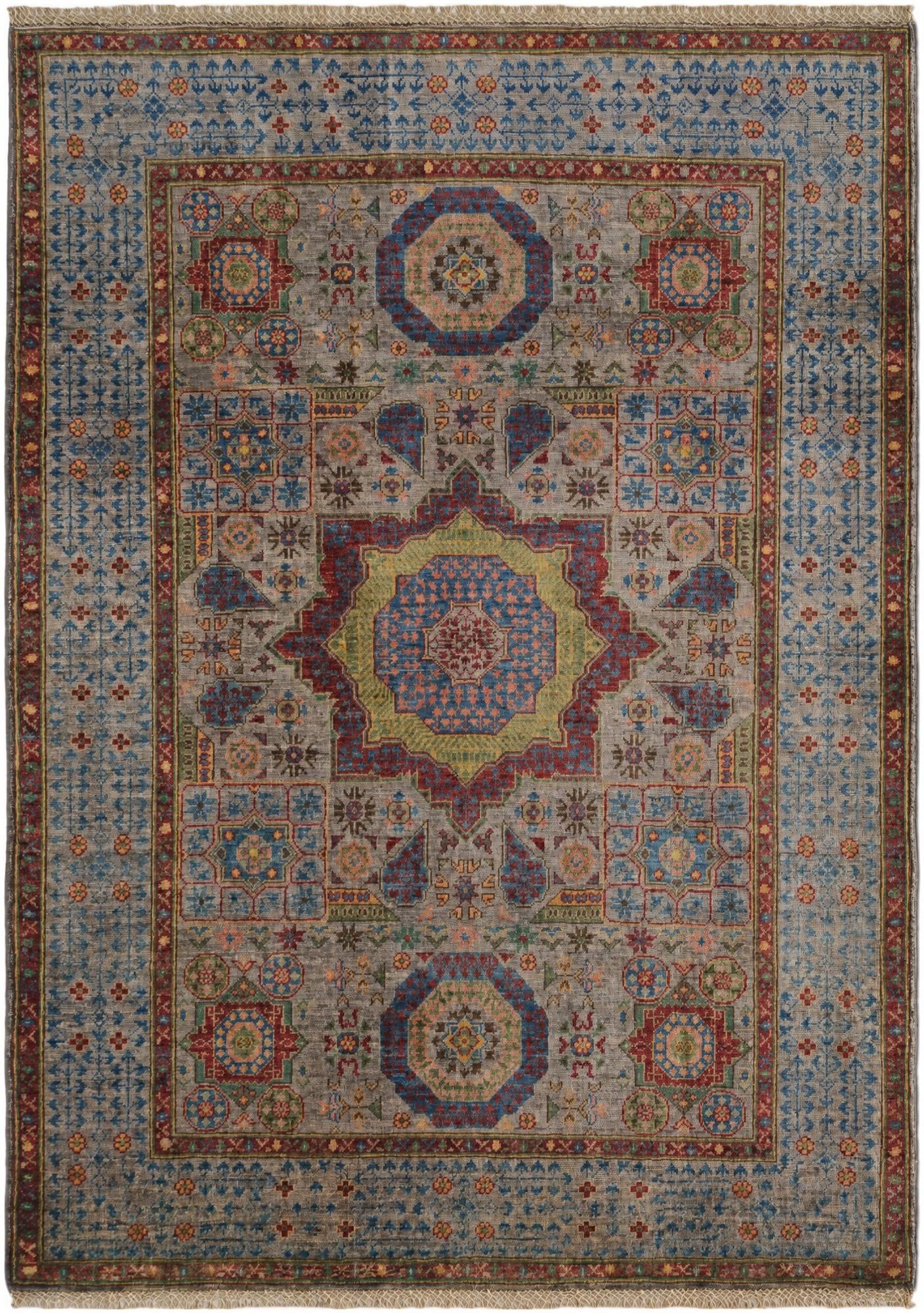 4' 3 x 5' 9 Hand Knotted Mamluk Ziegler Rug