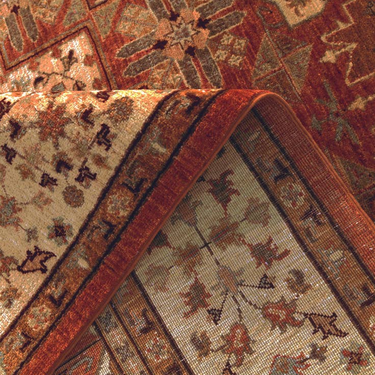 Detail image of 6' 11 x 10' Hand Knotted Mamluk Ziegler Rug