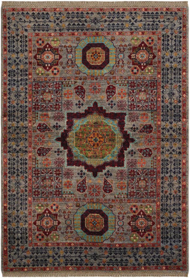 Detail image of 3' 5 x 4' 10 Hand Knotted Mamluk Ziegler Rug