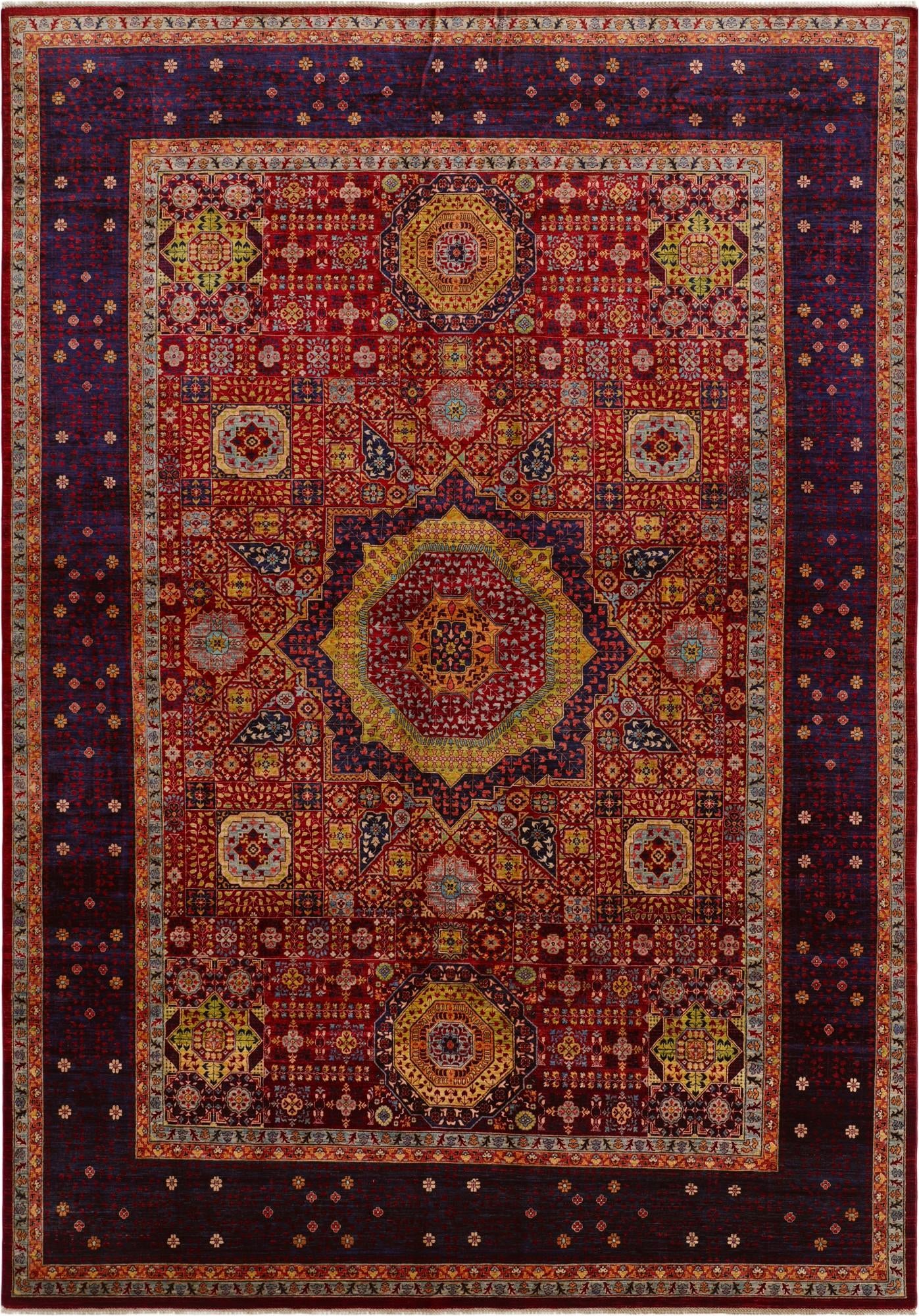 9' 11 x 14' 3 Hand Knotted Mamluk Ziegler Rug
