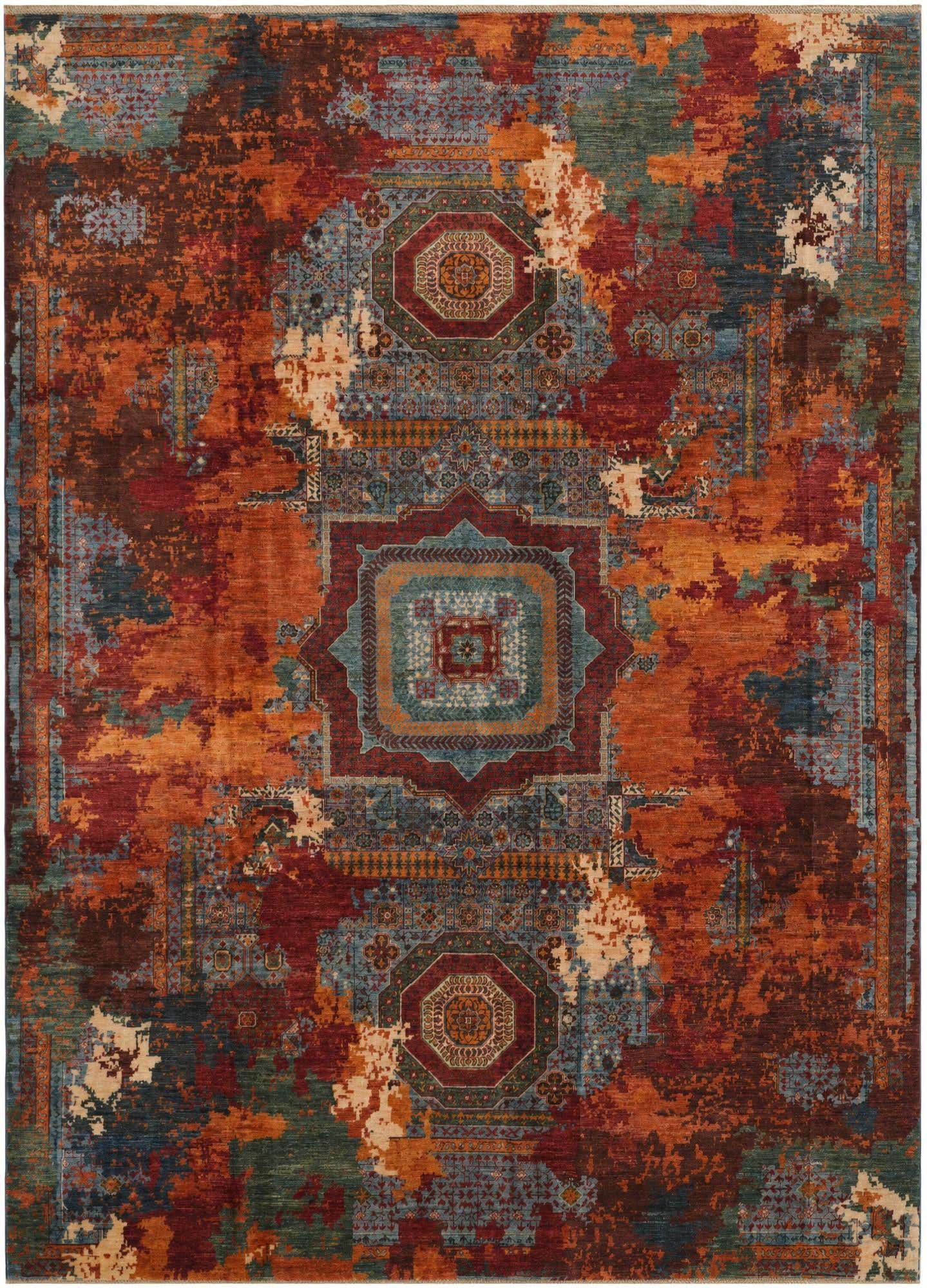 9' 2 x 12' 7 Hand Knotted Mamluk Ziegler Rug