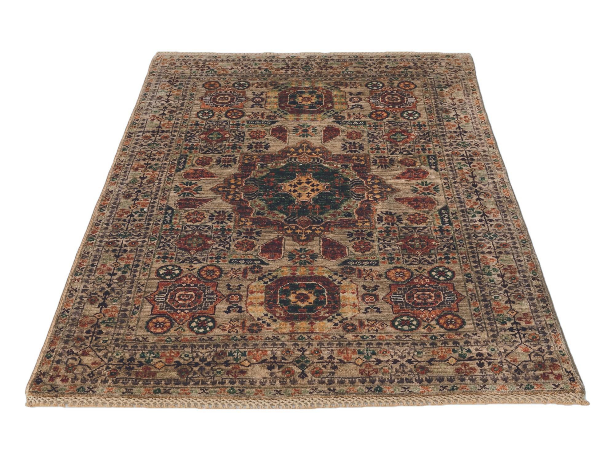 3' 4 x 4' 9 Hand Knotted Mamluk Ziegler Rug