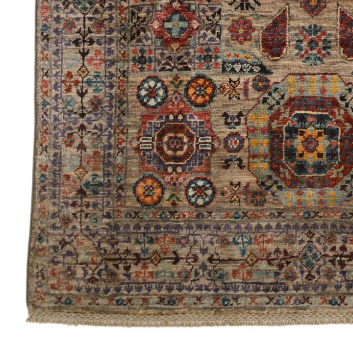 3' 4 x 4' 9 Hand Knotted Mamluk Ziegler Rug