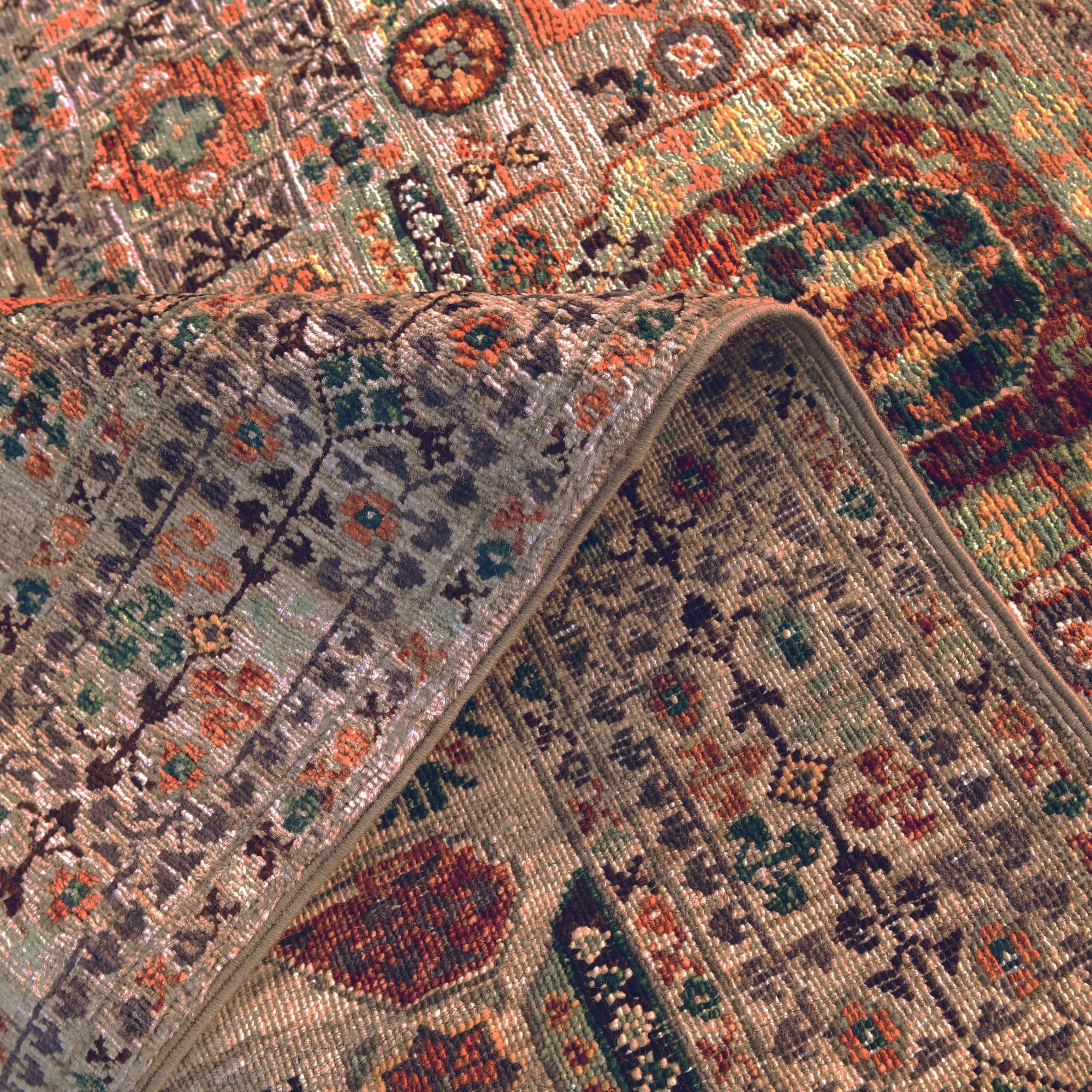 3' 4 x 4' 9 Hand Knotted Mamluk Ziegler Rug