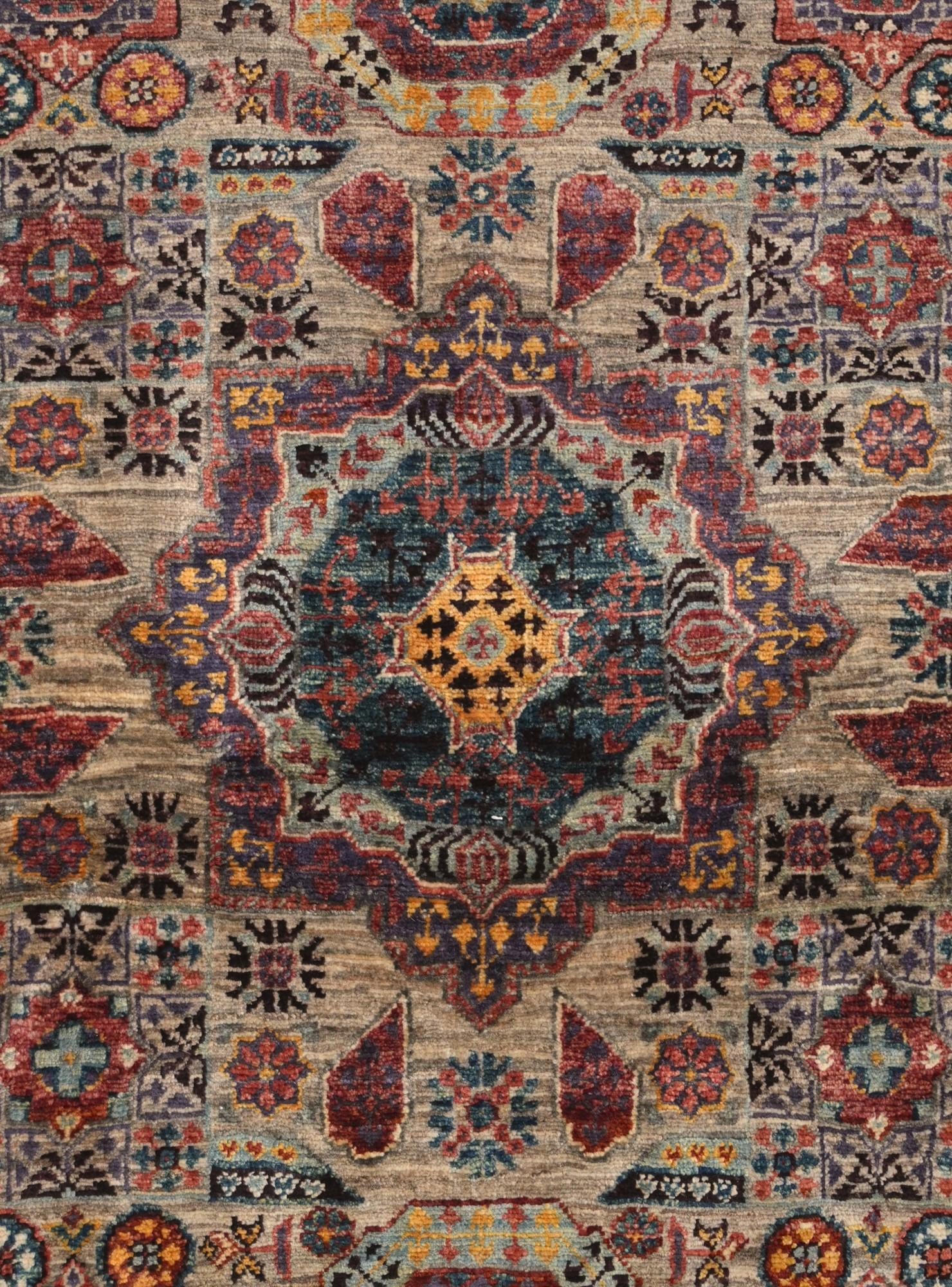3' 4 x 4' 9 Hand Knotted Mamluk Ziegler Rug