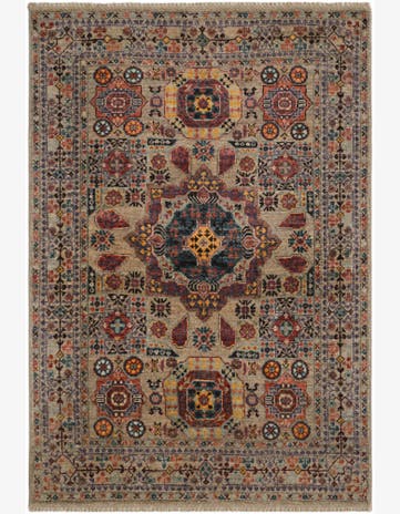 3' 4 x 4' 9 Hand Knotted Mamluk Ziegler Rug