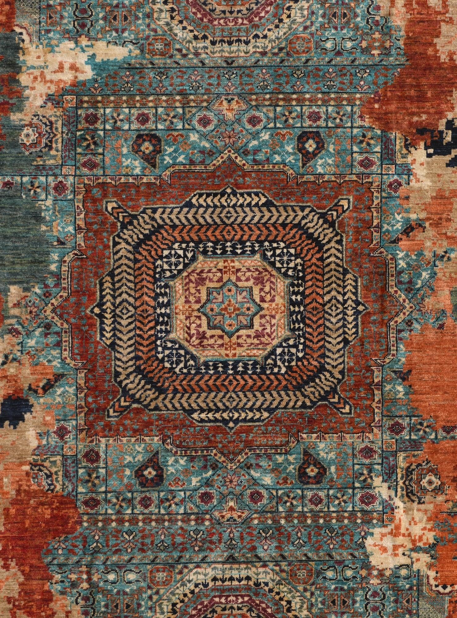 8' 2 x 9' 9 Hand Knotted Mamluk Ziegler Rug