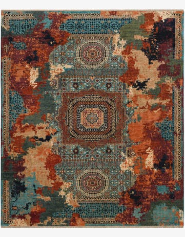8' 2 x 9' 9 Hand Knotted Mamluk Ziegler Rug
