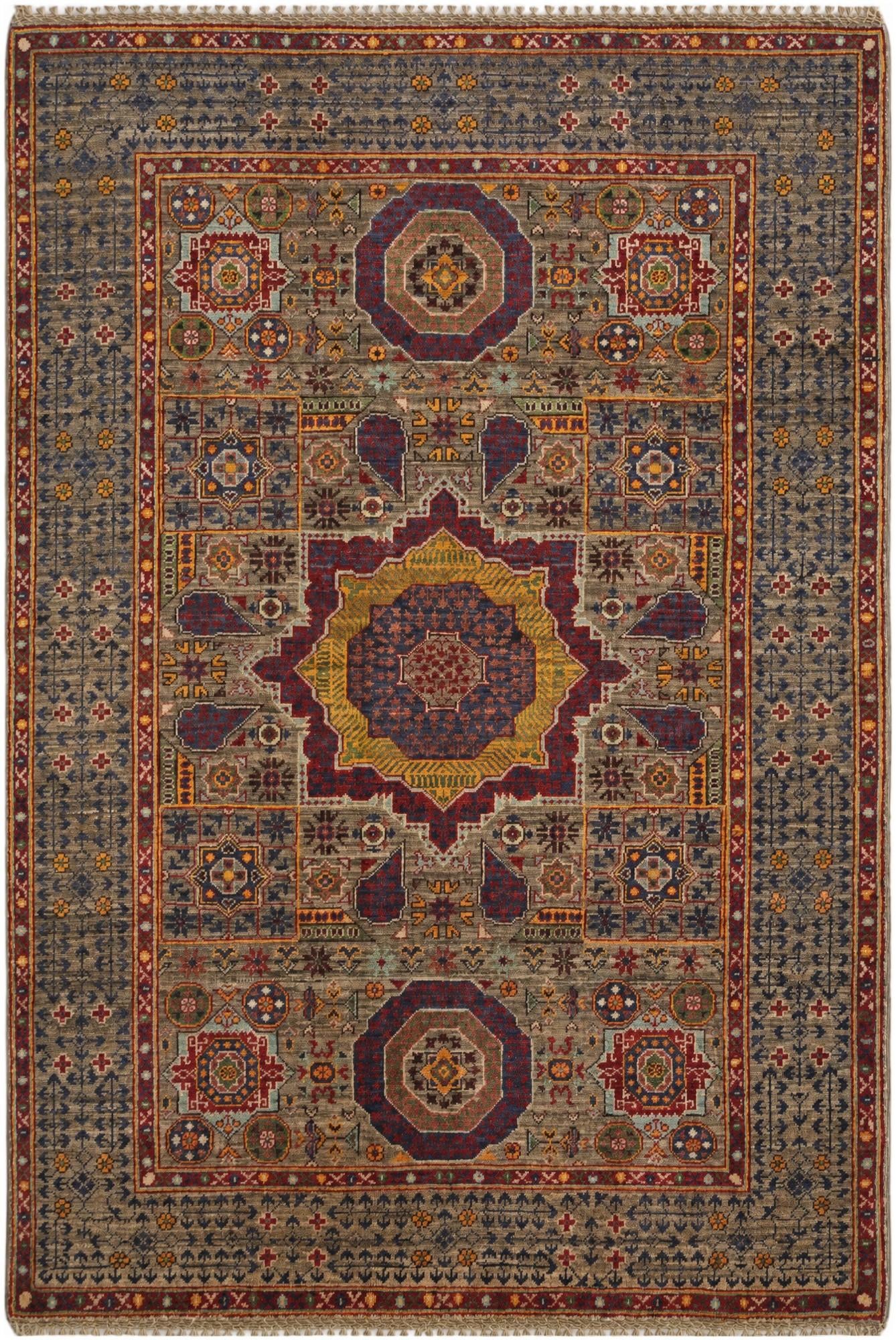 4' x 5' 10 Hand Knotted Mamluk Ziegler Rug