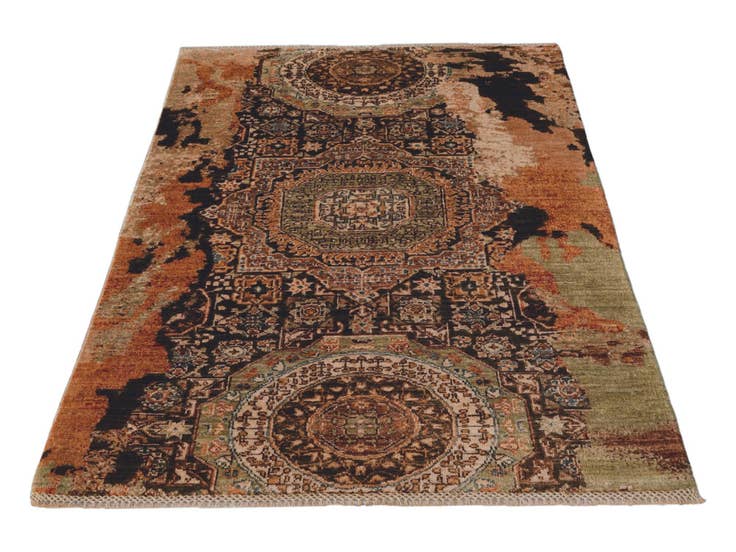Detail image of 3' 3 x 5' Hand Knotted Mamluk Ziegler Rug
