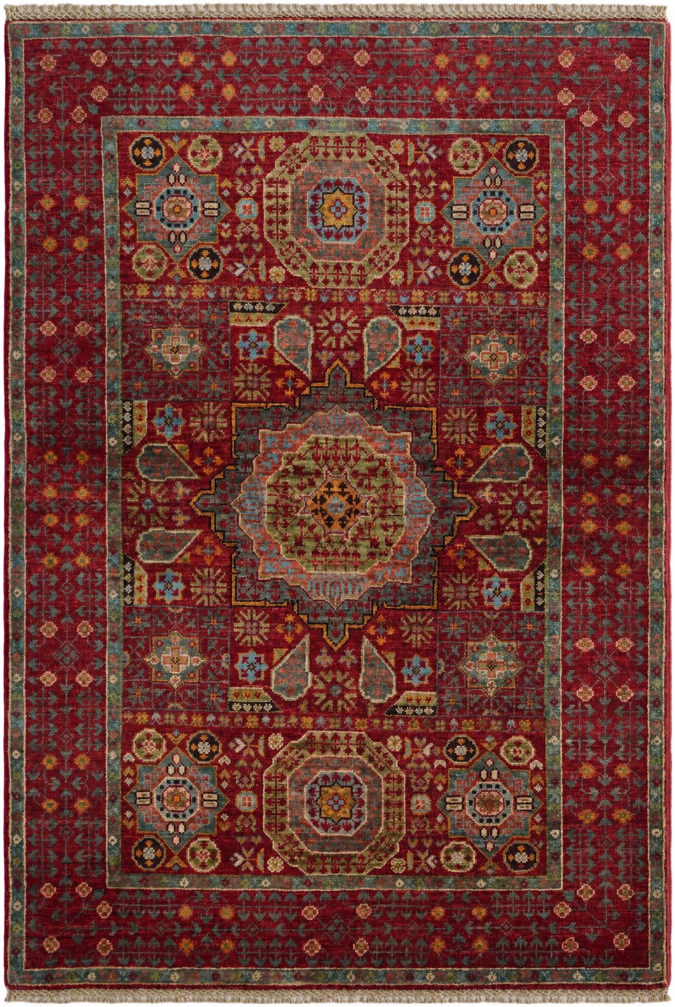 3' 6 x 5' 1 Hand Knotted Mamluk Ziegler Rug