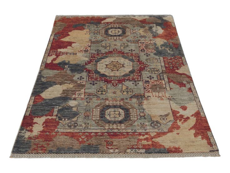 Detail image of 3' 3 x 4' 11 Hand Knotted Mamluk Ziegler Rug