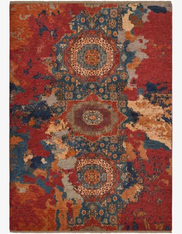 5' 9 x 7' 11 Hand Knotted Mamluk Ziegler Rug