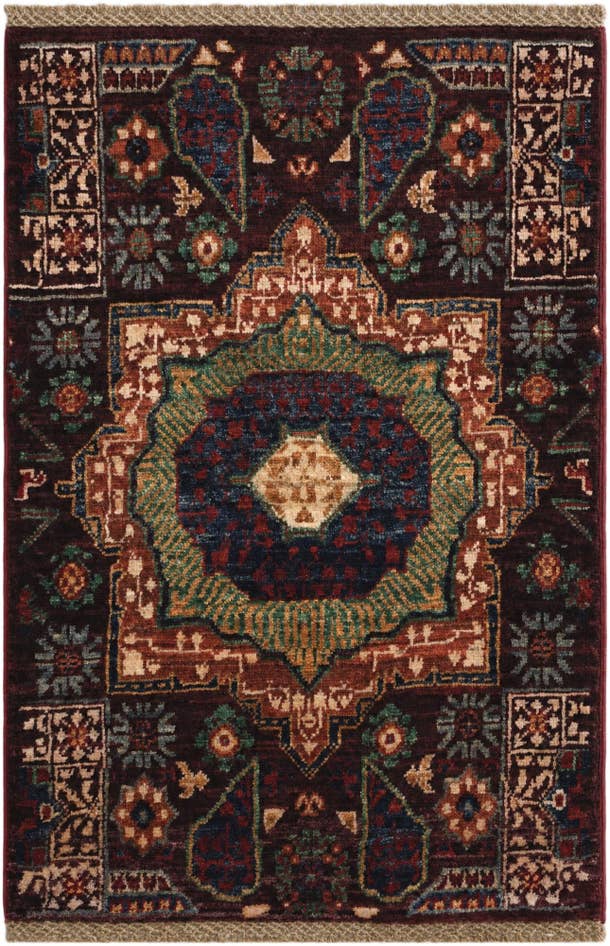Detail image of 60cm x 90cm Hand Knotted Mamluk Ziegler Rug