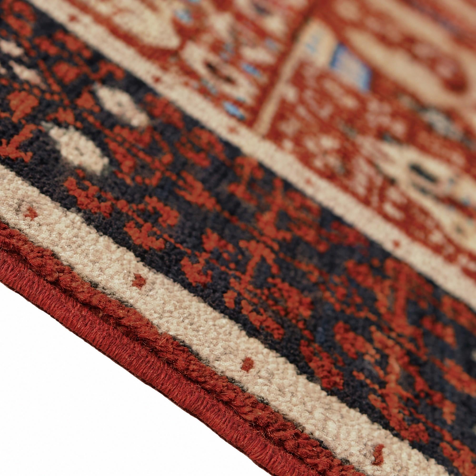 105cm x 150cm Hand Knotted Mamluk Ziegler Rug