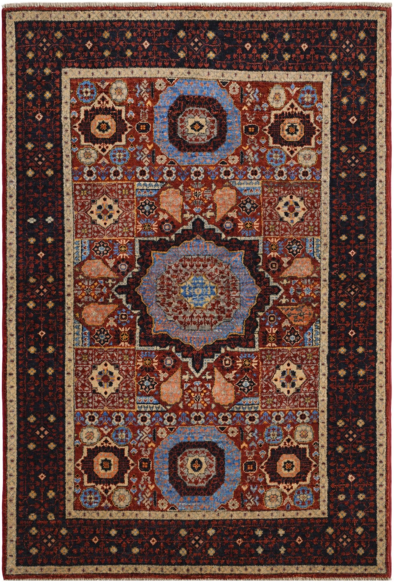 3' 5 x 5' Hand Knotted Mamluk Ziegler Rug