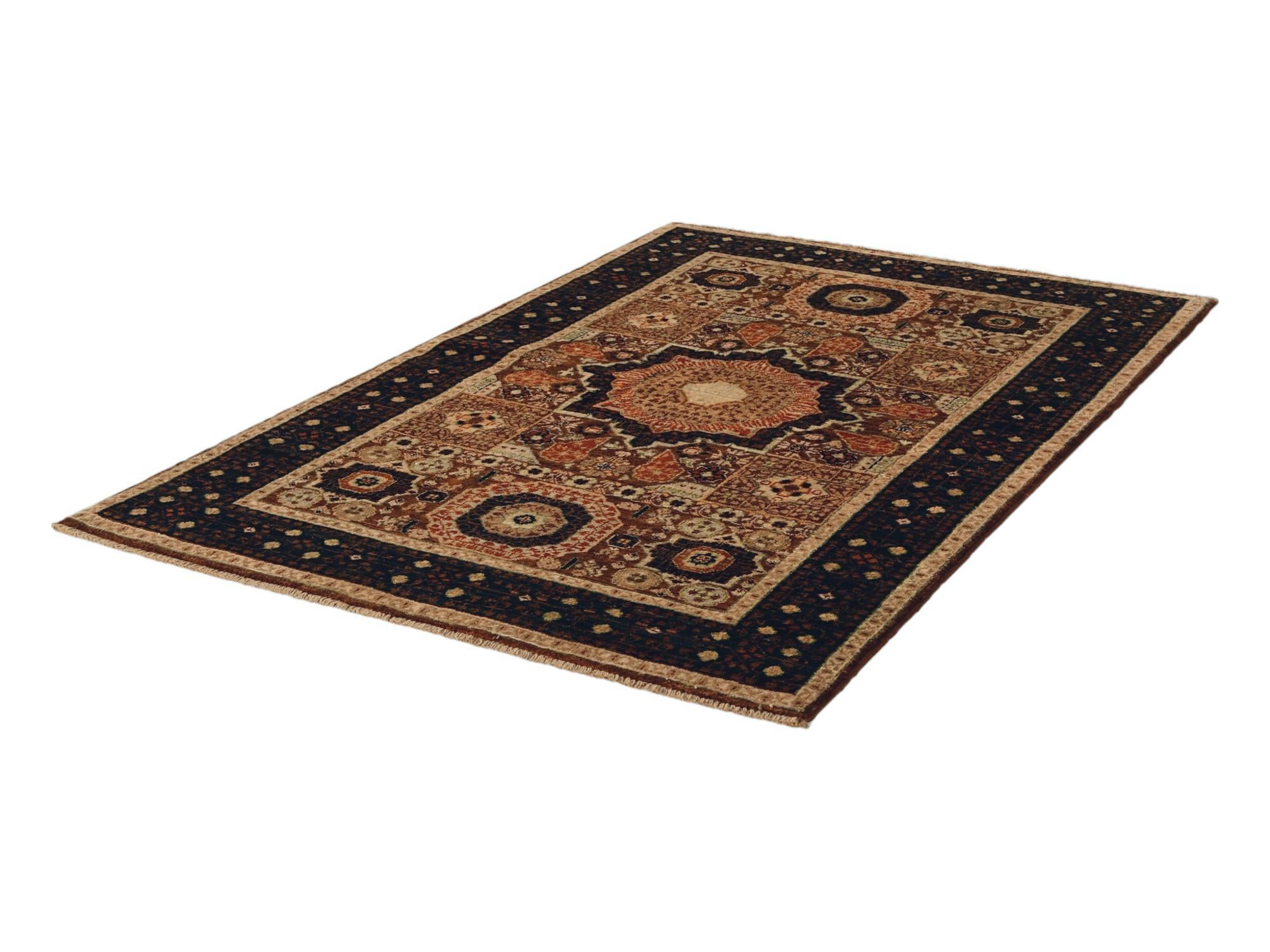 3' 4 x 4' 10 Hand Knotted Mamluk Ziegler Rug