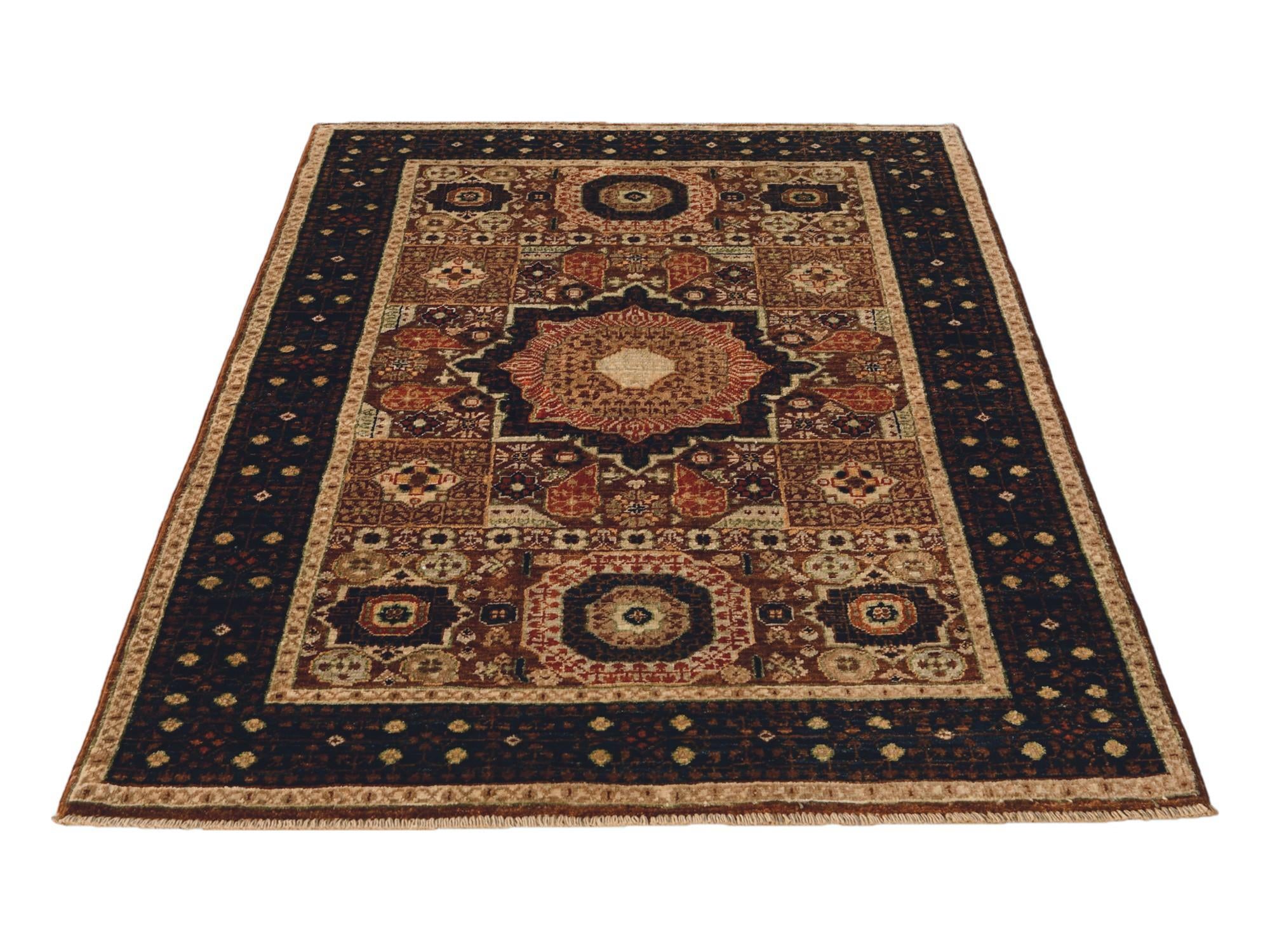 3' 4 x 4' 10 Hand Knotted Mamluk Ziegler Rug