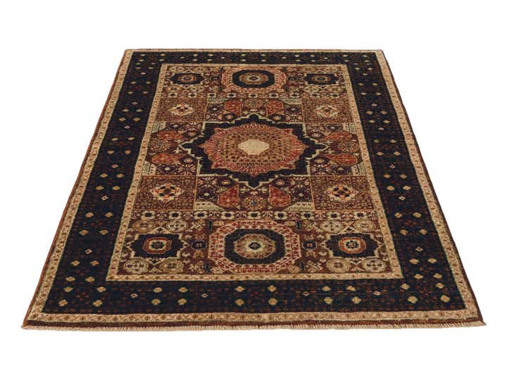 3' 4 x 4' 10 Hand Knotted Mamluk Ziegler Rug