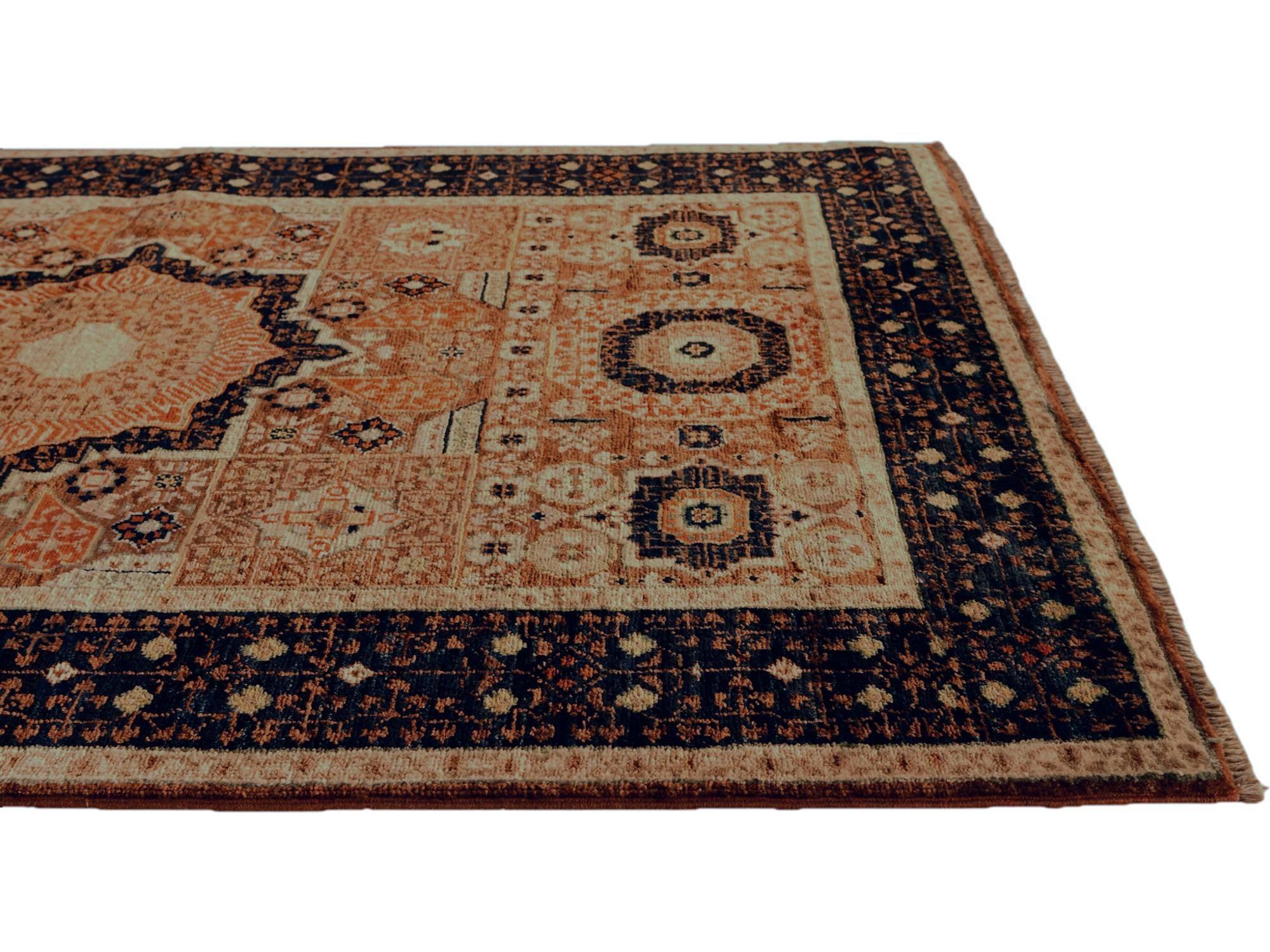 3' 4 x 4' 10 Hand Knotted Mamluk Ziegler Rug