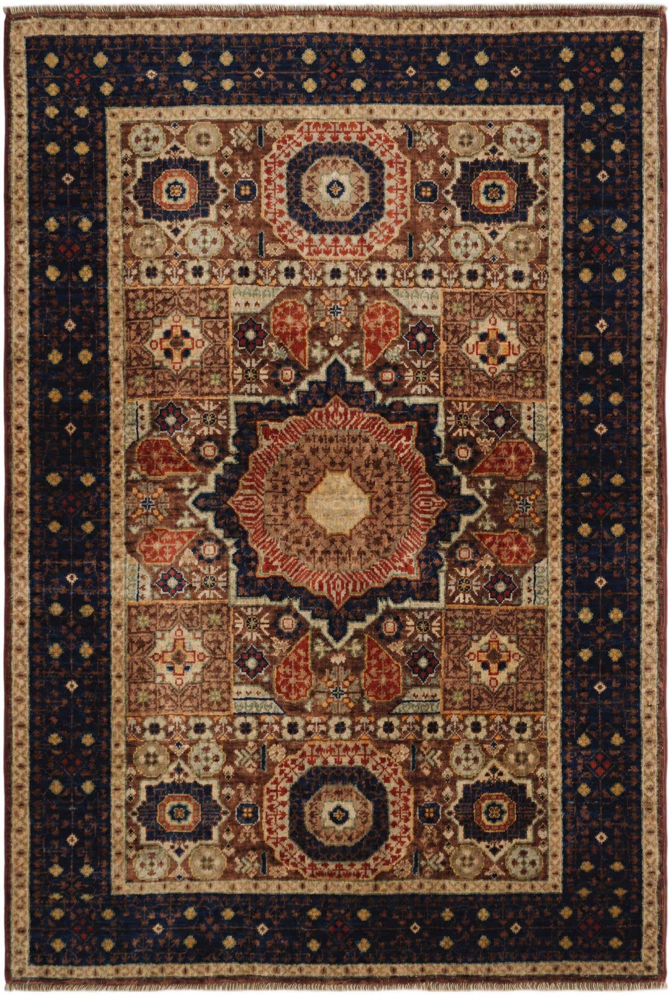 3' 4 x 4' 10 Hand Knotted Mamluk Ziegler Rug