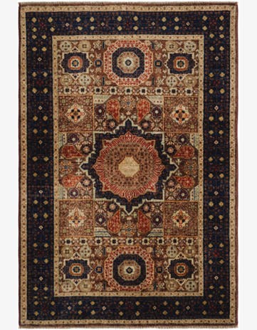3' 4 x 4' 10 Hand Knotted Mamluk Ziegler Rug