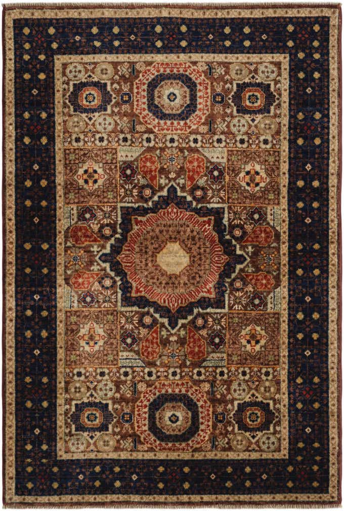 3' 4 x 4' 10 Hand Knotted Mamluk Ziegler Rug