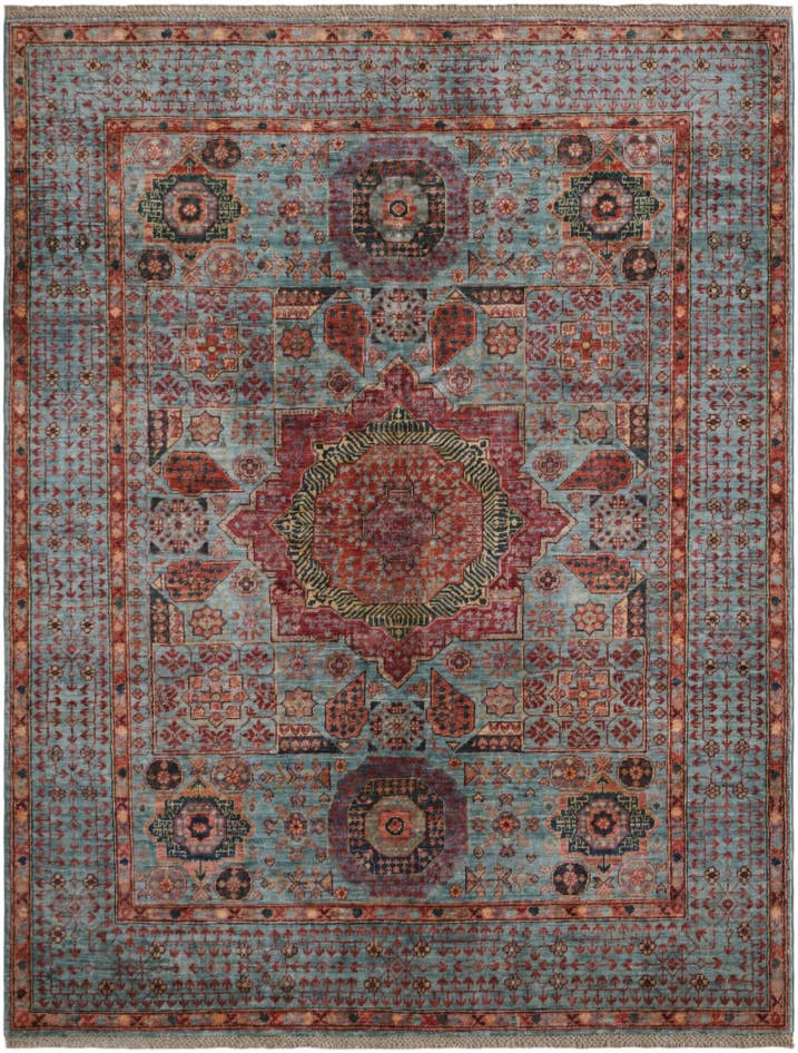 Detailansicht von 155cm x 205cm Handgeknüpft Mamluk Ziegler Teppich