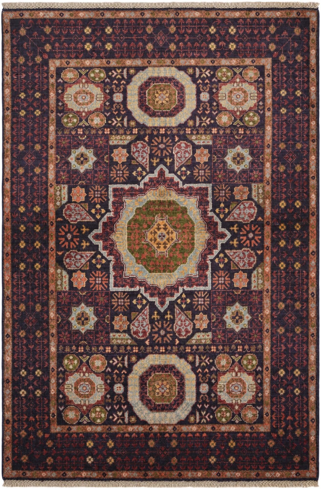 3' 4 x 4' 11 Hand Knotted Mamluk Ziegler Rug