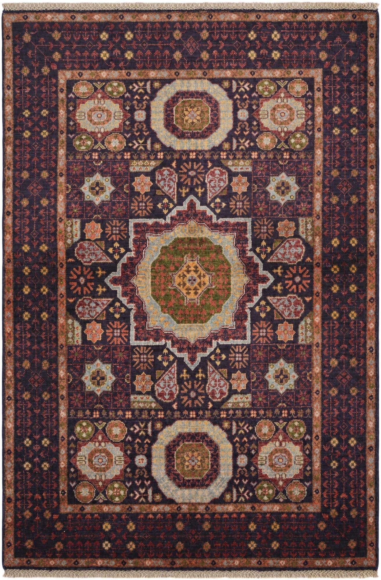 3' 4 x 4' 11 Hand Knotted Mamluk Ziegler Rug