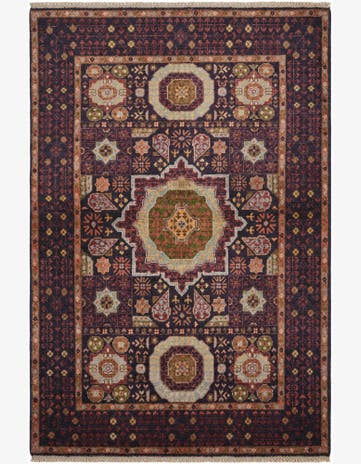 3' 4 x 4' 11 Hand Knotted Mamluk Ziegler Rug