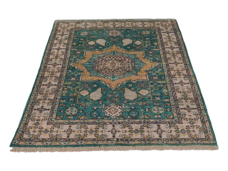 Detail image of 3' 5 x 5' Hand Knotted Mamluk Ziegler Rug