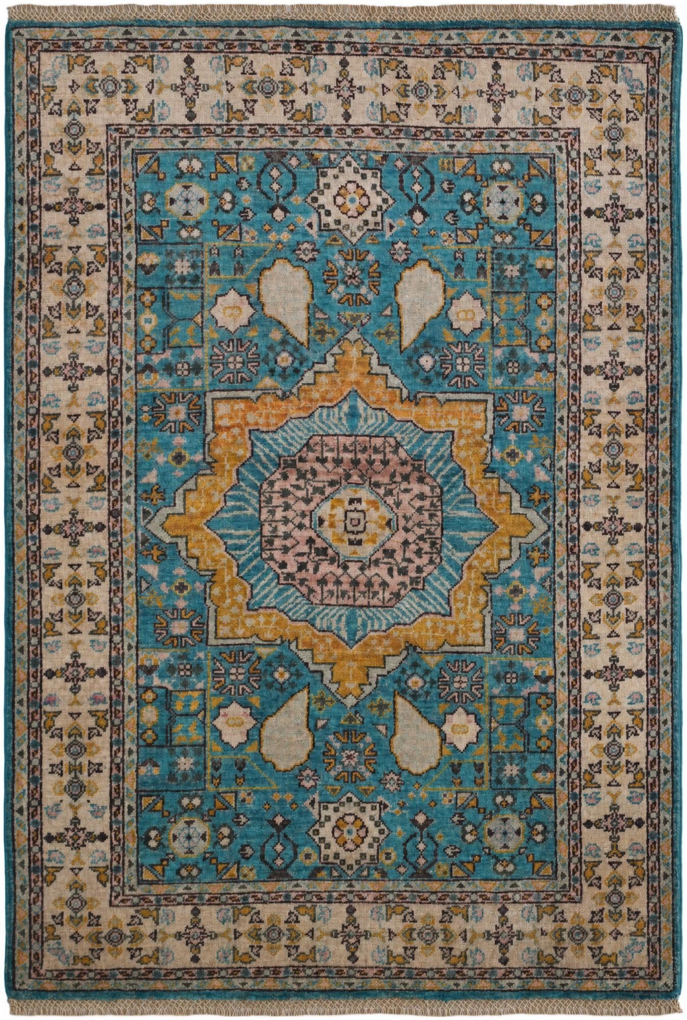 3' 5 x 5' Hand Knotted Mamluk Ziegler Rug