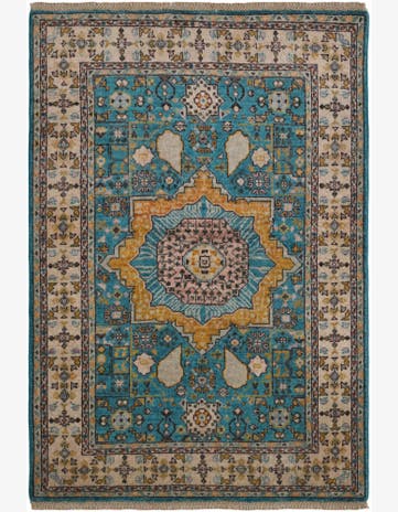 3' 5 x 5' Hand Knotted Mamluk Ziegler Rug
