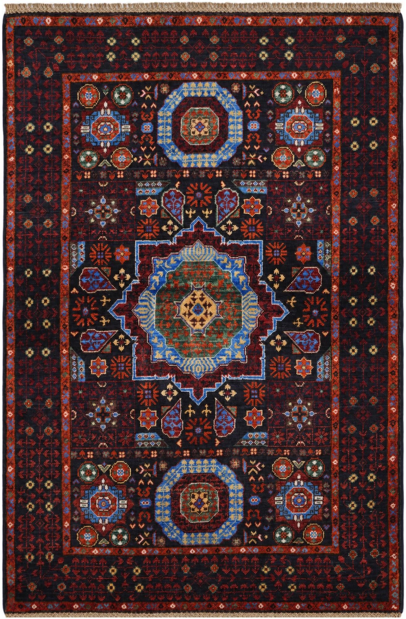 3' 4 x 5' 1 Hand Knotted Mamluk Ziegler Rug