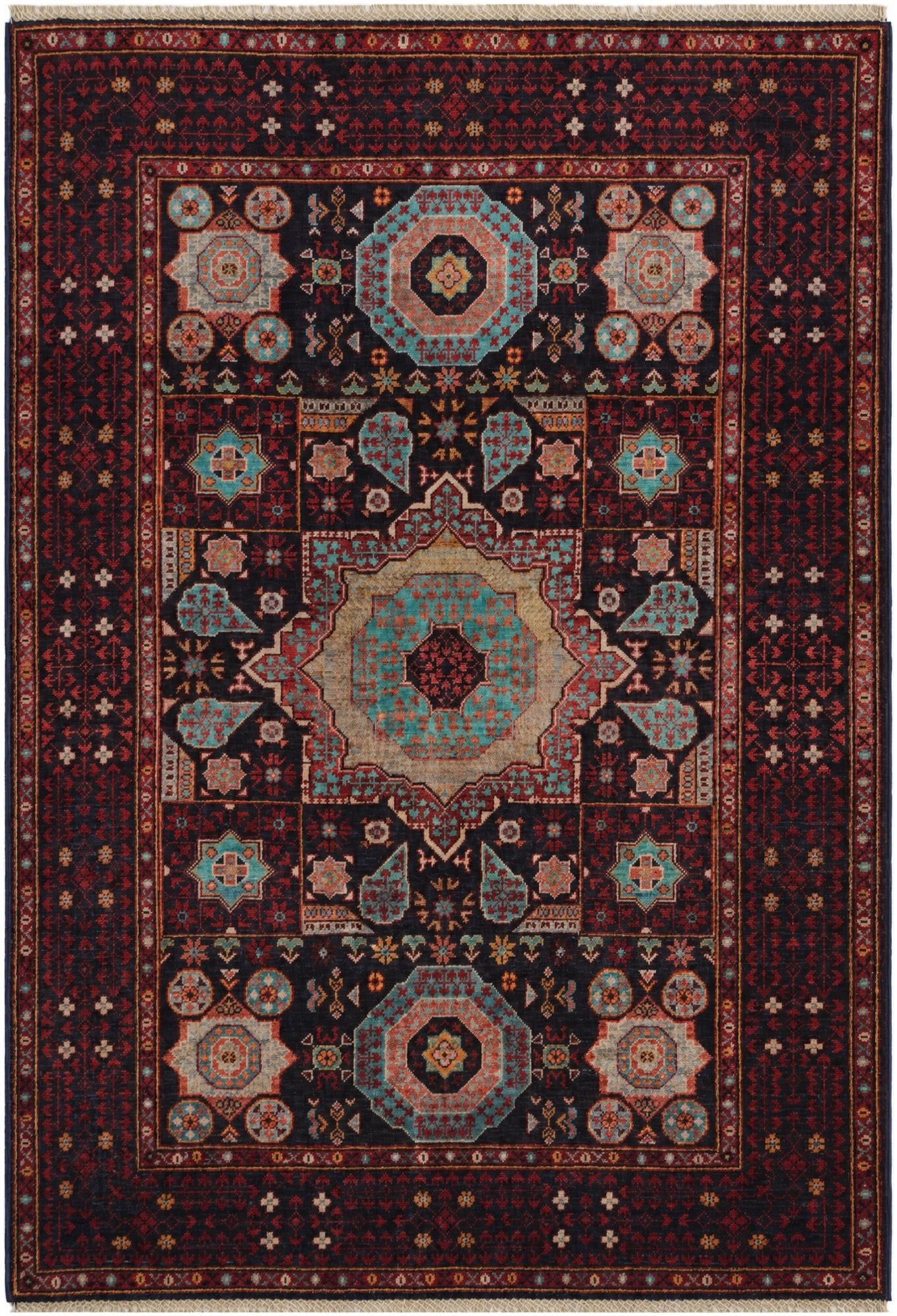4' 2 x 5' 11 Hand Knotted Mamluk Ziegler Rug