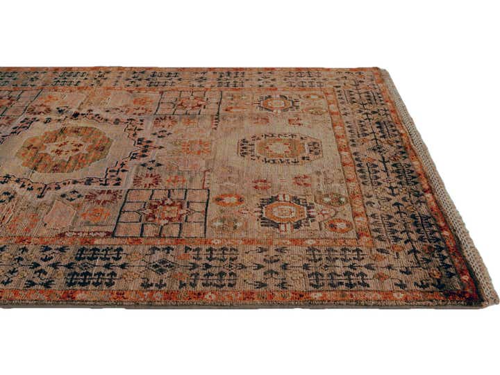 3' 4 x 4' 11 Hand Knotted Mamluk Ziegler Rug