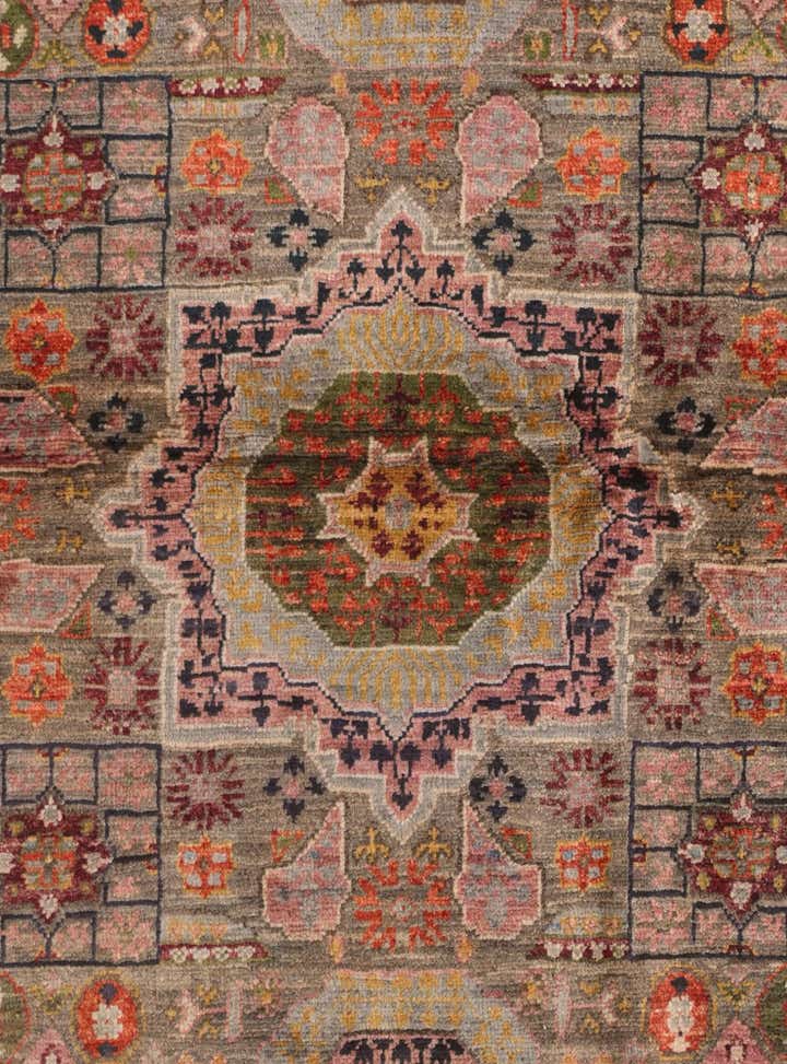 3' 4 x 4' 11 Hand Knotted Mamluk Ziegler Rug