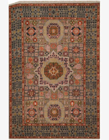3' 4 x 4' 11 Hand Knotted Mamluk Ziegler Rug