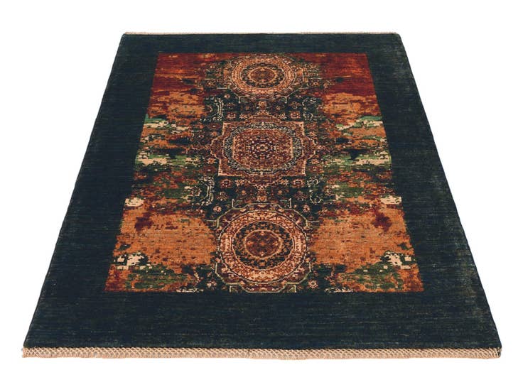 Detail image of 3' 5 x 5' Hand Knotted Mamluk Ziegler Rug