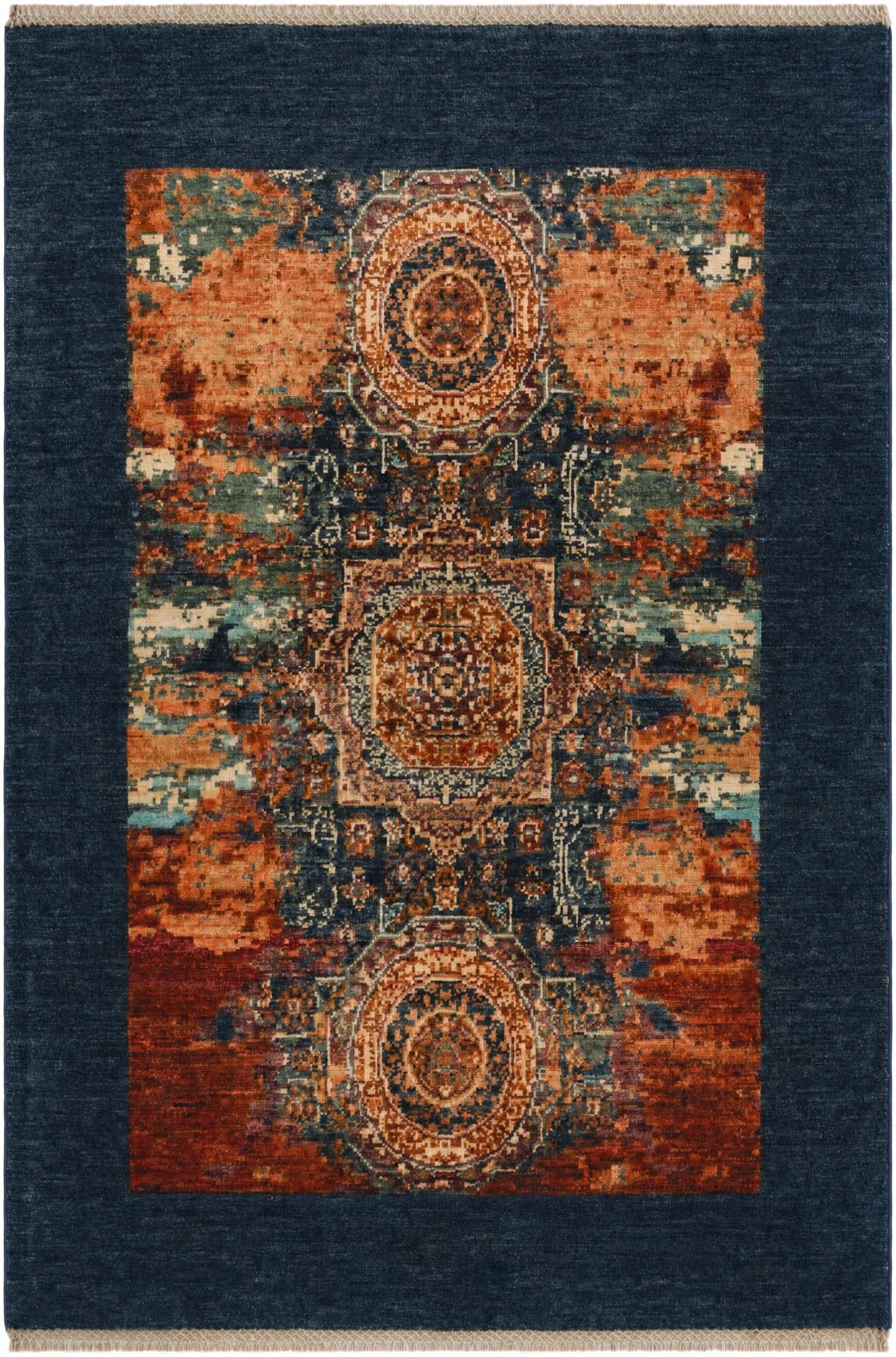 3' 5 x 5' Hand Knotted Mamluk Ziegler Rug