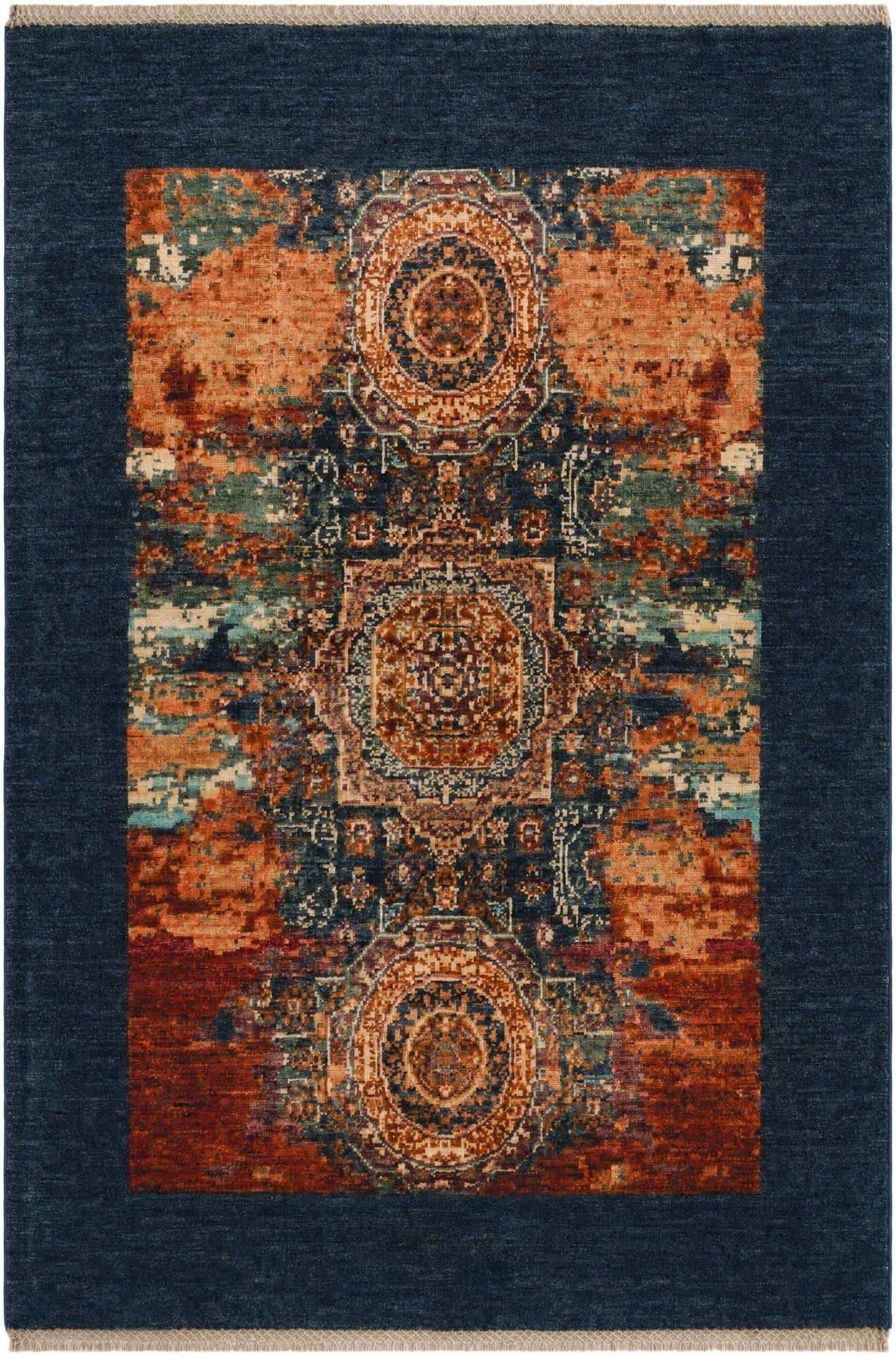 3' 5 x 5' Hand Knotted Mamluk Ziegler Rug