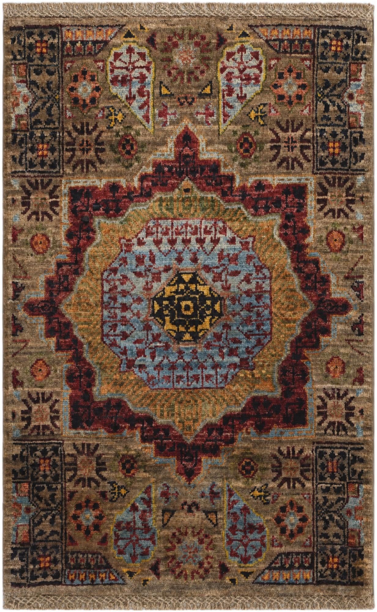 2' x 3' 2 Hand Knotted Mamluk Ziegler Rug